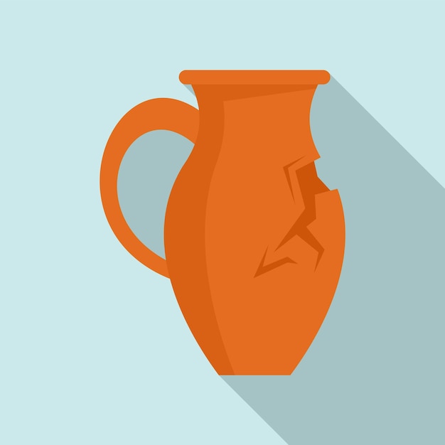 Cracked jug icon Flat illustration of cracked jug vector icon for web design