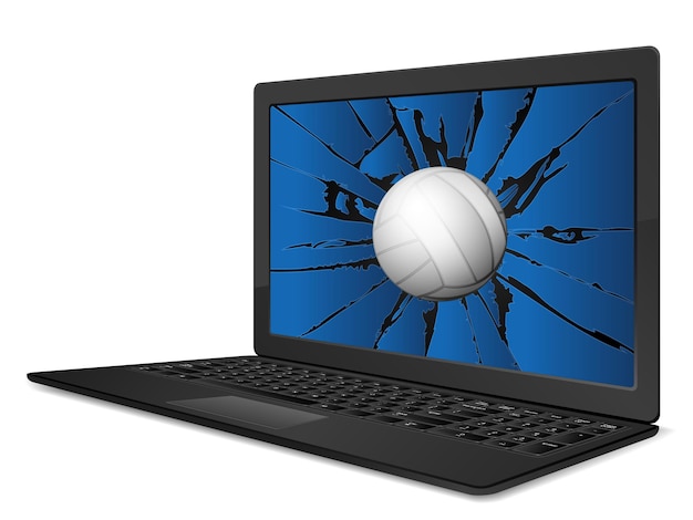 Cracked laptop volleyball