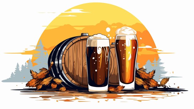 Vector craft beer vector illustration with text on background