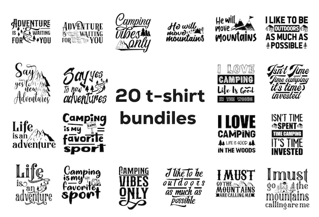 Craft design bundle with adventure lettering quotes