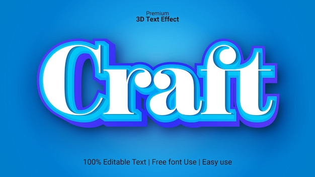 Craft editable futuristic shiny text style effect Premium Vector