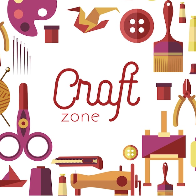 Craft zone painting sewing and repairing tools frame