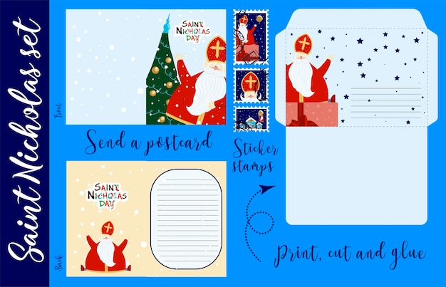 Crafts for children Saint Nicholas set Congratulations letter to St Nicholas