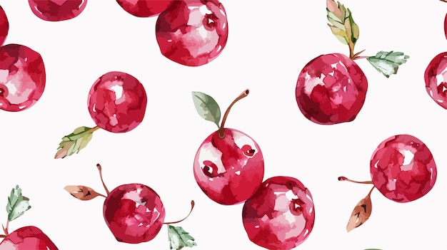 Vector cranberries seamless pattern handdrawn watercolor cranberry illustration