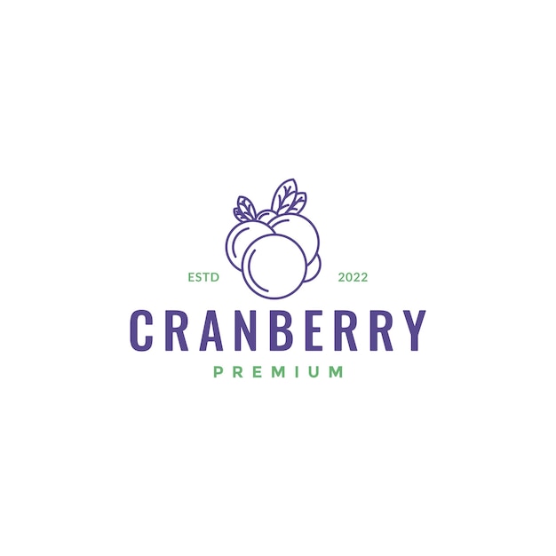 Cranberry lines art logo design vector