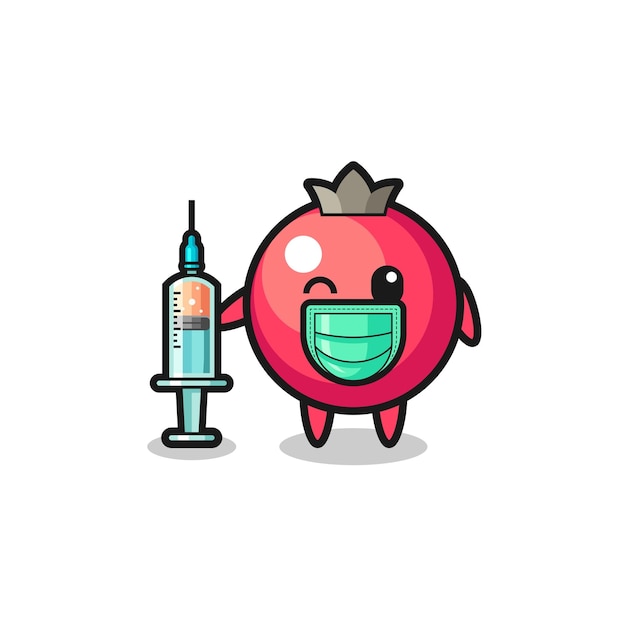 Cranberry mascot as vaccinator