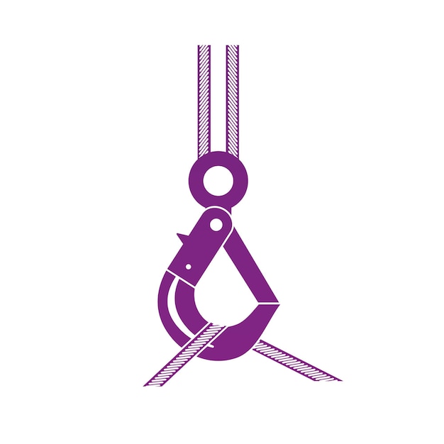 Crane hook logo icon vector illustration design template