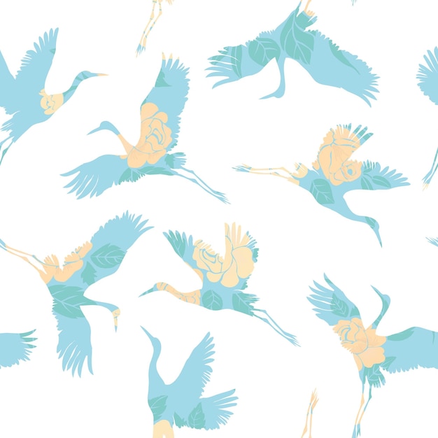 Crane pattern vector illustration