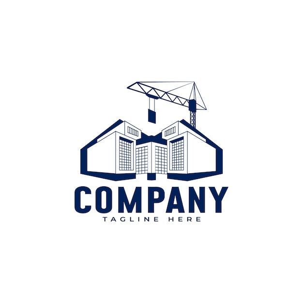 Crane and Warehouse Logo Design For Industrial Company