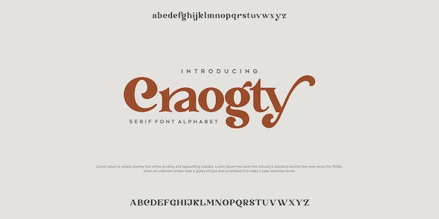 Craogty Abstract Fashion font alphabet Minimal modern urban fonts for logo brand etc