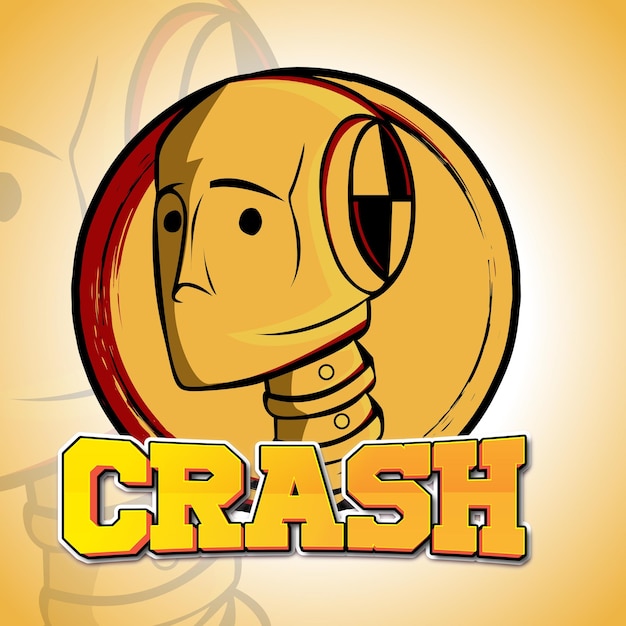 crash test dummy head mascot logo