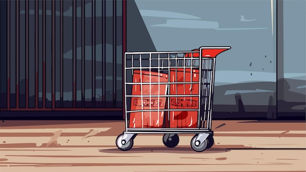 Vector crate and cart vector with free space for text wallpaper