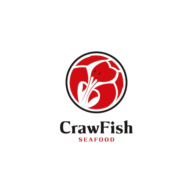 Crawfish lobster seafood logo design prawn vector illustration