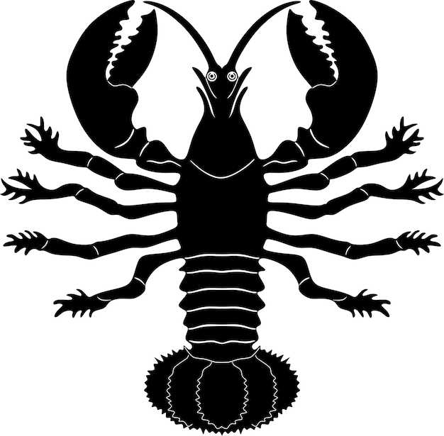 crayfish logo black design handmade silhouette