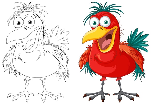 Crazy Bird Cartoon