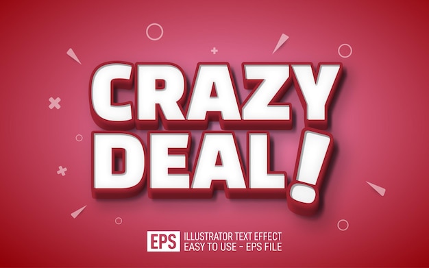 Crazy Deal 3d text editable effect template