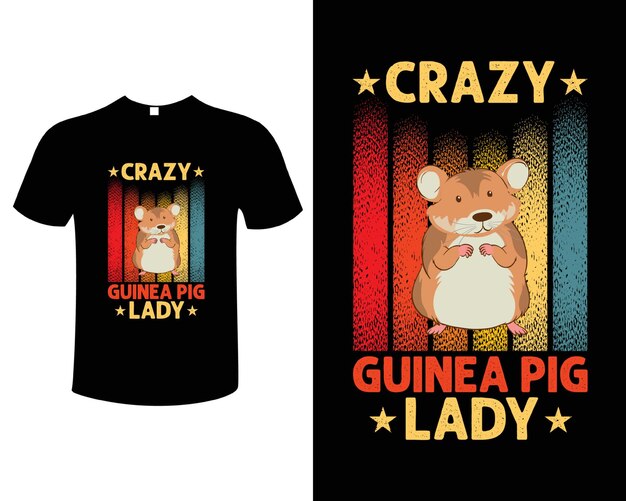 Vector crazy guinea pig lady tshirt