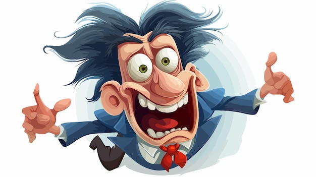 Vector crazy madman cartoon character stock illustration