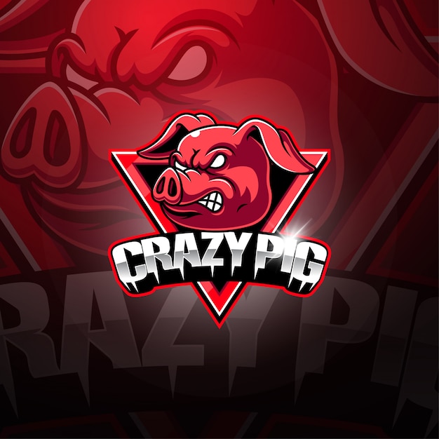 Crazy Pig esport mascot logo