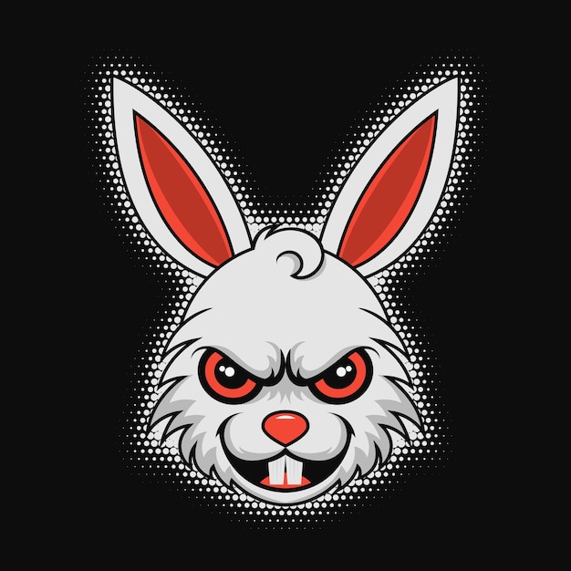 Crazy rabbit mascot design Vector illustration EPS10