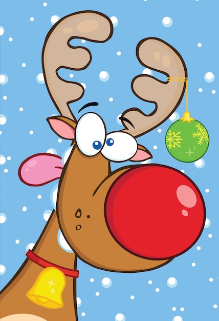 Crazy Reindeer With Christmas Ball