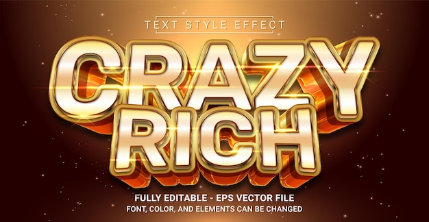 Crazy Rich Text Style Effect Editable Graphic Text Template