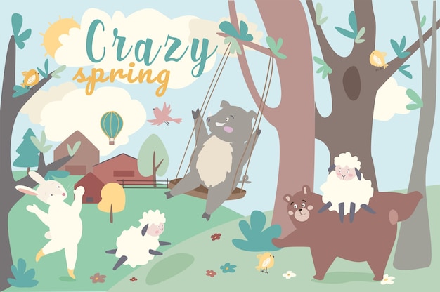 Crazy spring concept background