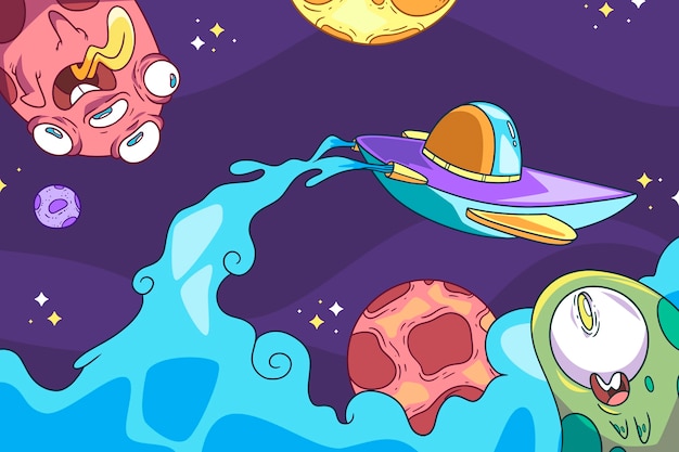 Vector crazy style space background