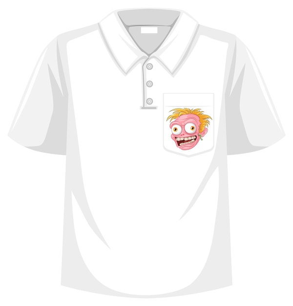 Crazy Zombie Head Screening on Polo Shirt