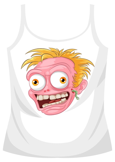 Crazy Zombie Head Screening on Shirt