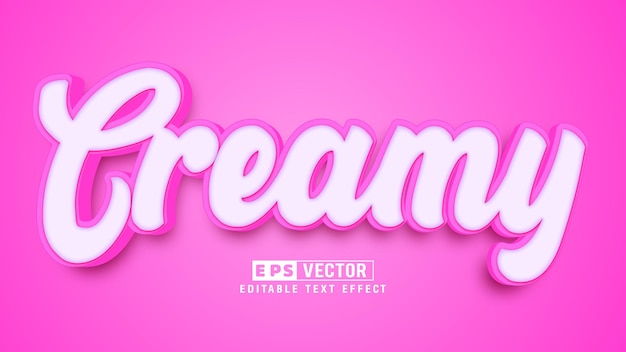 Cream 3d Editable Text Effect Vector Smart Object