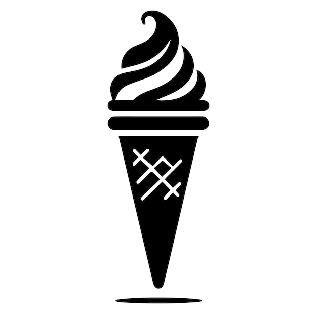 Cream cone vector silhouette