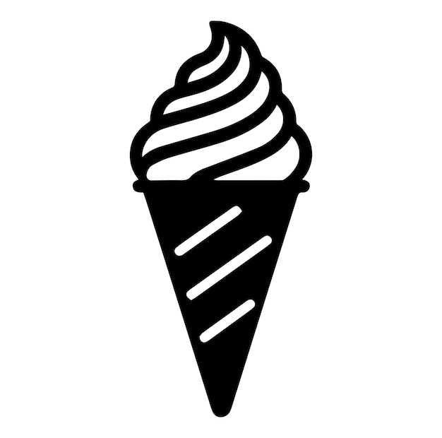 Cream cone vector silhouette