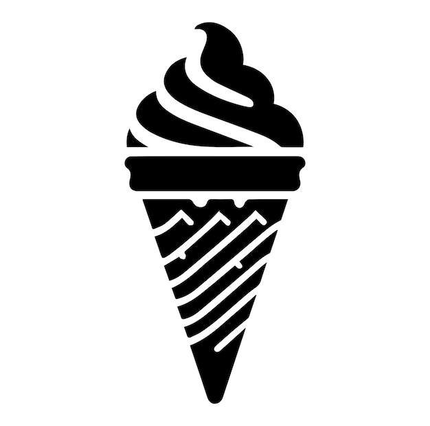 Cream cone vector silhouette