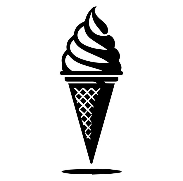 Cream cone vector silhouette