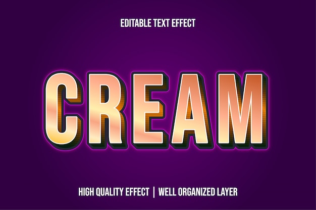 Cream, Editable Modern Text Effect Font Styles