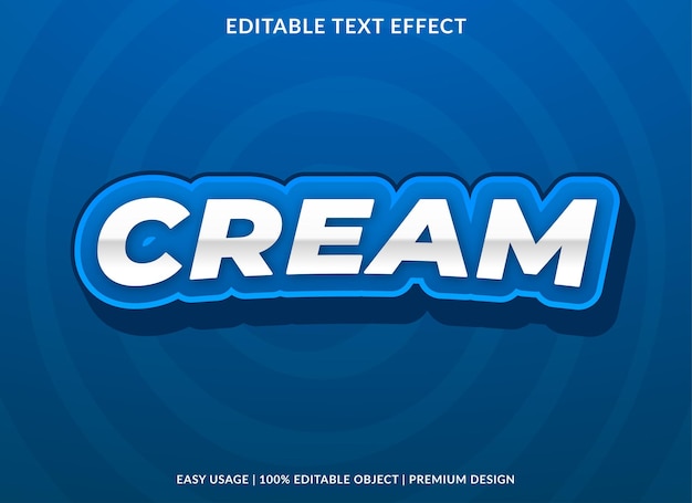 cream editable text effect template premium style