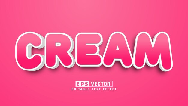 Cream Editable Text Effect Vector 3d Style