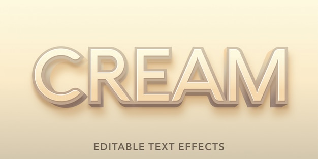 cream editable text effects