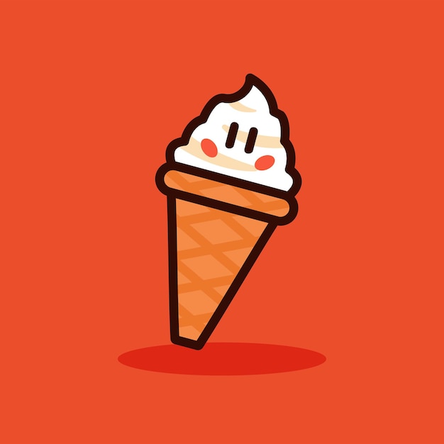 Cream ice cream vector illustration