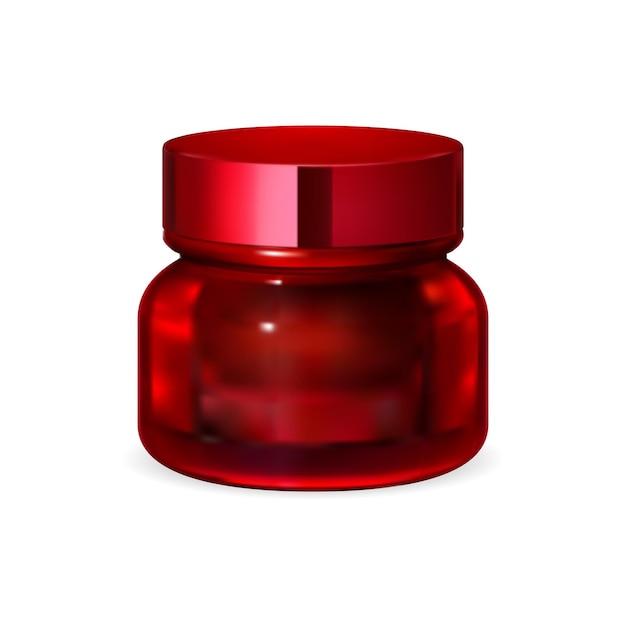 Cream jar Red cosmetic jar mockup beauty product