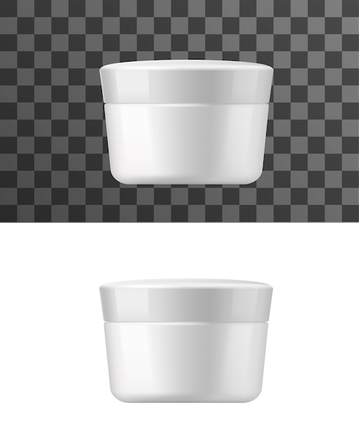 Cream jar white tube isolated vector mockup