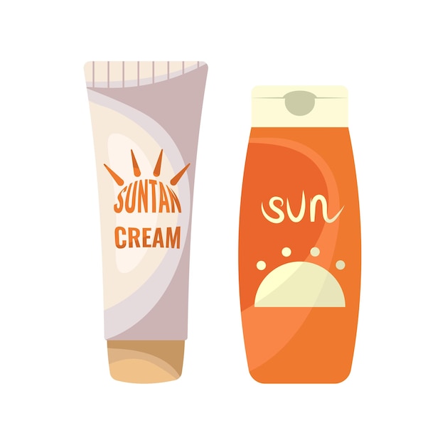 Cream suntan sunscreen icon for site app vector illustration