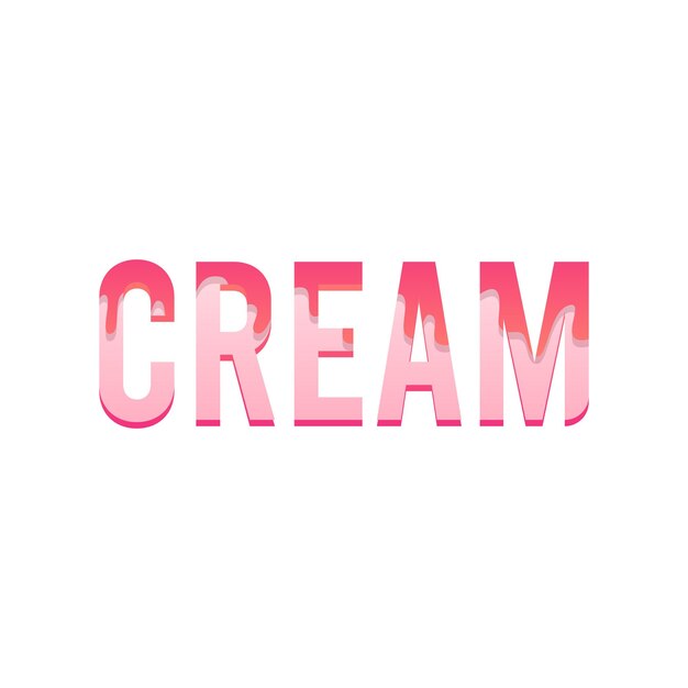 Cream Typography with dripping cream on it