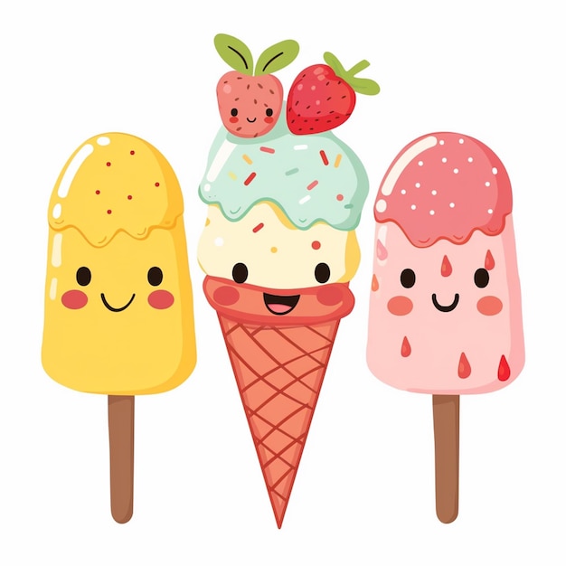 cream vector sweet food ice dessert illustration cone summer waffle isolated chocolate c