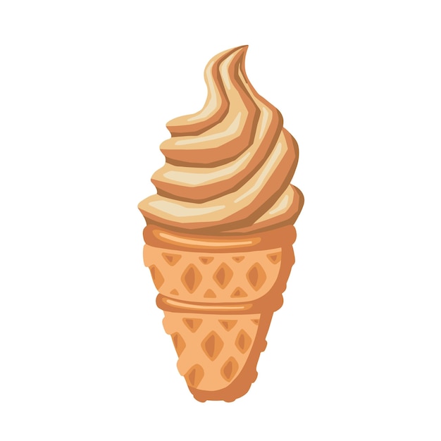 Creamy ice cream cup waffle sorbet vector illustration