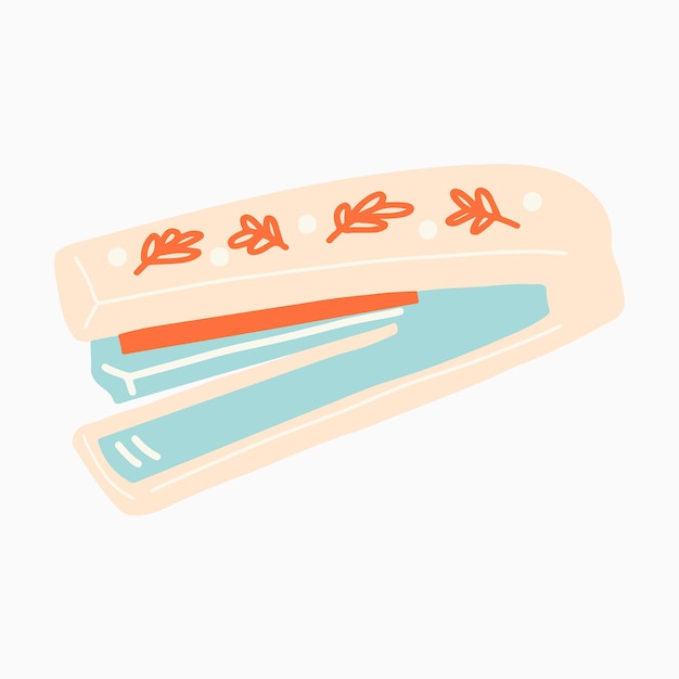 Creamy Stapler Bright Cute Stationery Illustration