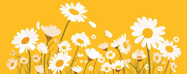 Vector create an artwork of a blooming daisy with white petals and a yellow center vector flat minimalistic isolated illustration