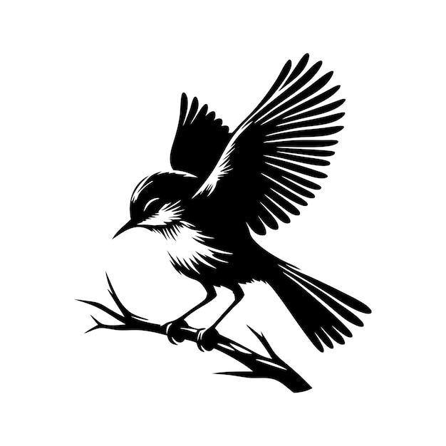 Create a Birds silhouette vector style with white background