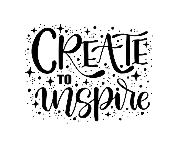 Create to inspire calligraphic lettering hand written lettering